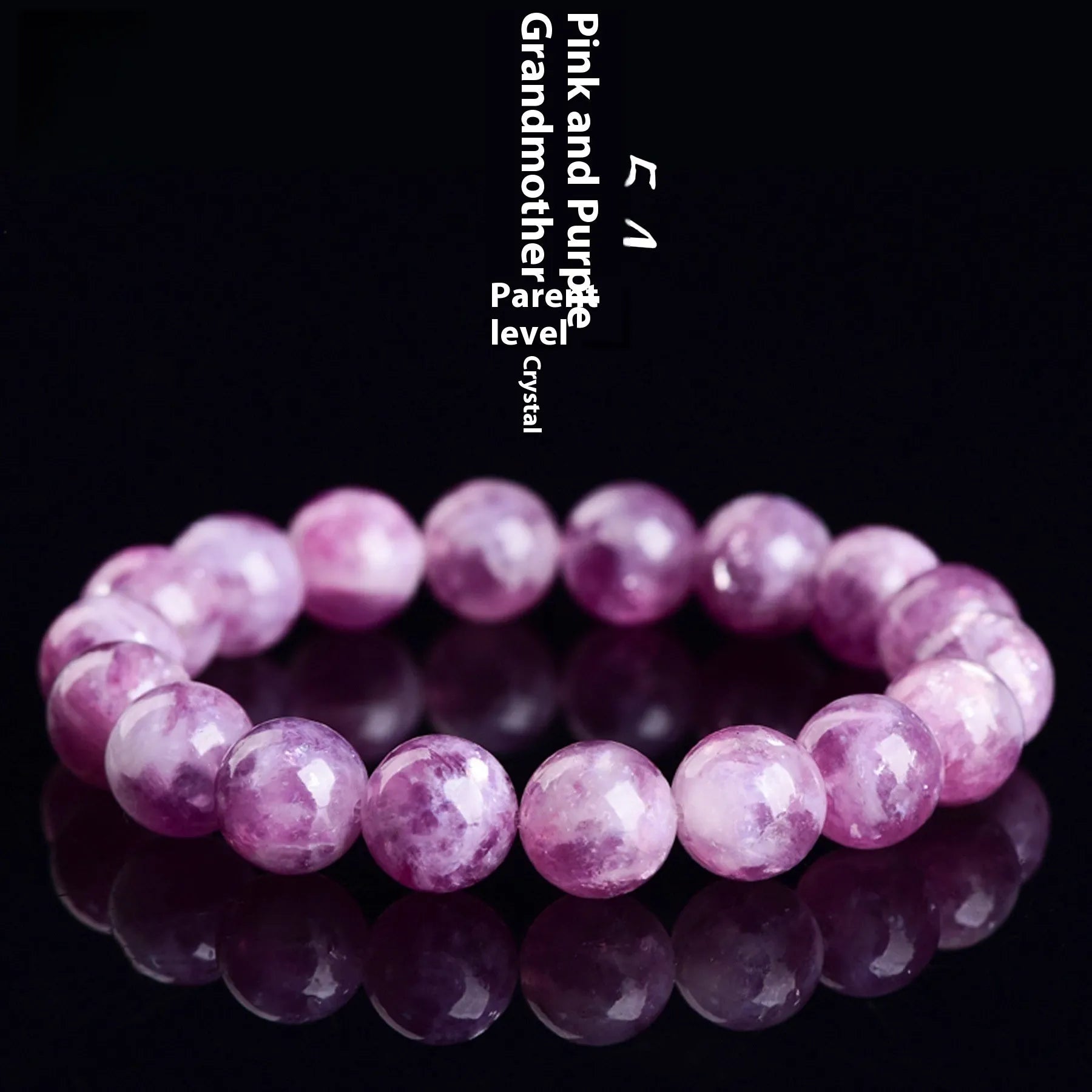 Korean style purple crystal bracelet with polished geometry beads on wrist