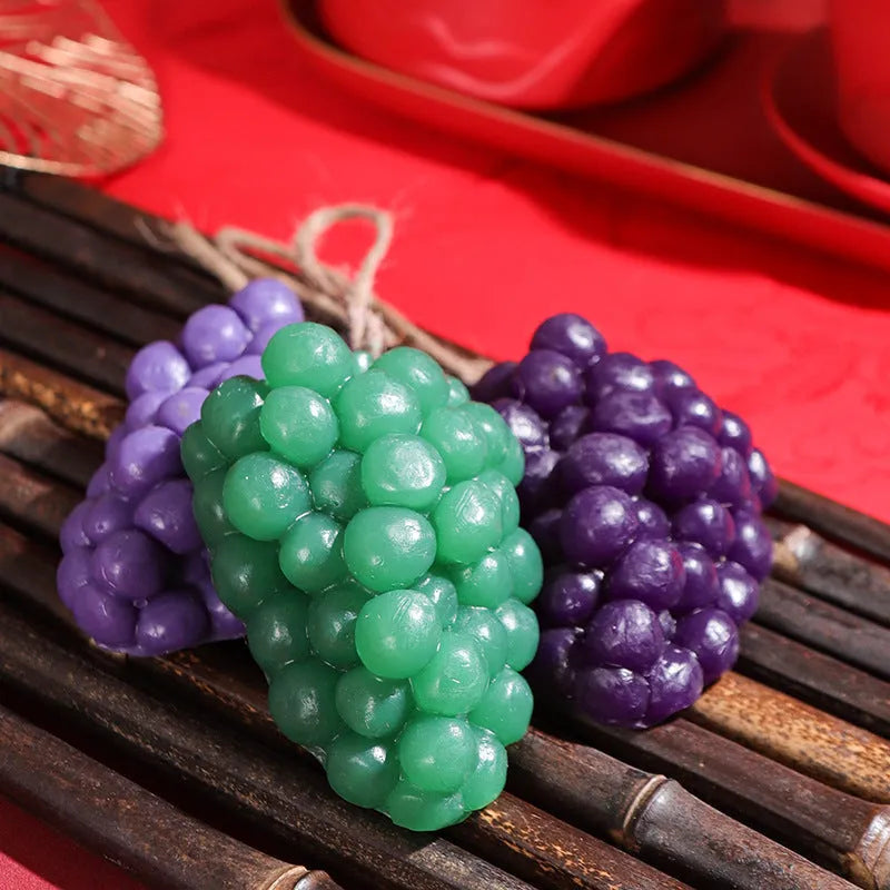 Grape cluster handmade soap bar in purple and green colours, 80g weight