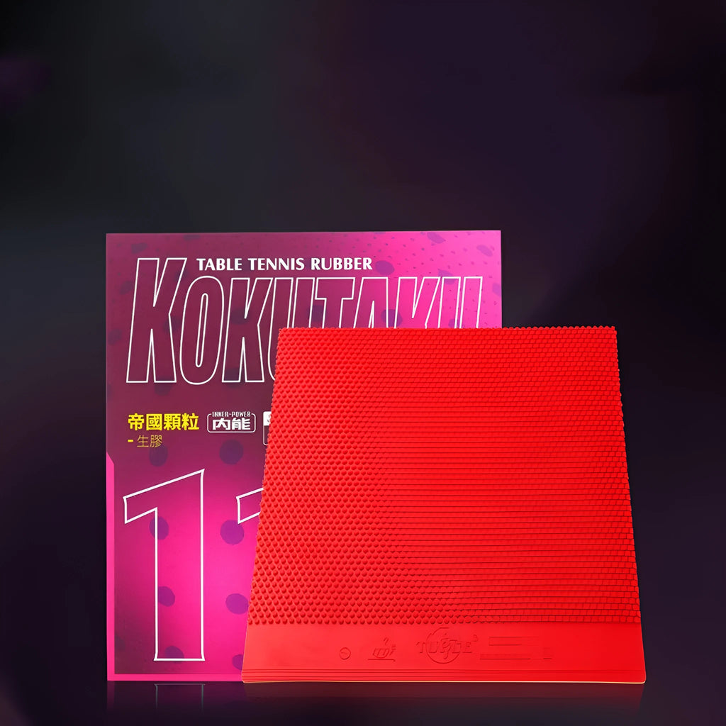 Table tennis small particle rubber sheet showing textured surface in black or red colour