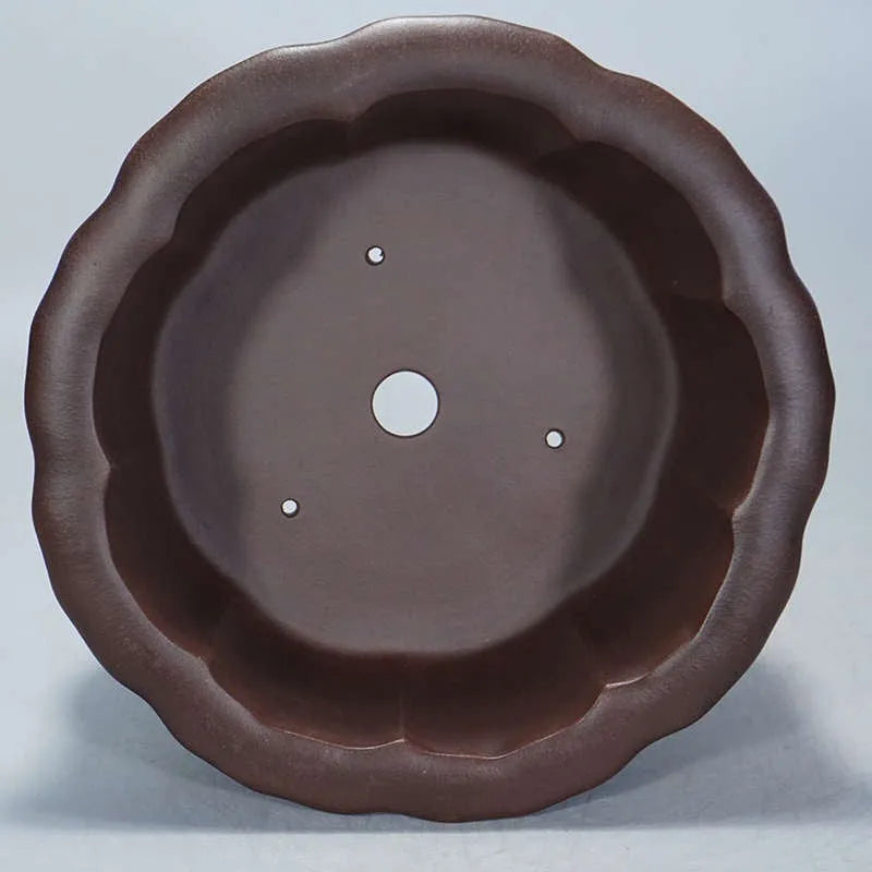 Antique style purple sand petal basin succulent flower pot measuring 37x37x20cm.