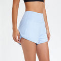 Nylon women's high-waist fitness shorts in three colour options