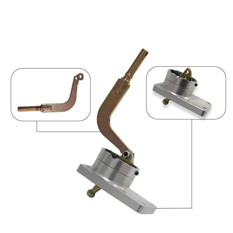 Silver aluminium alloy shift short lever for Horton car models