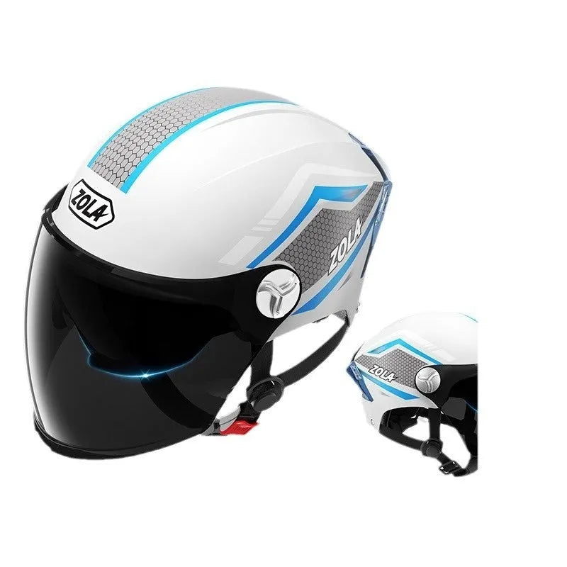 Children's 3C-certified motorcycle half helmet in various colour options with mirror finishes