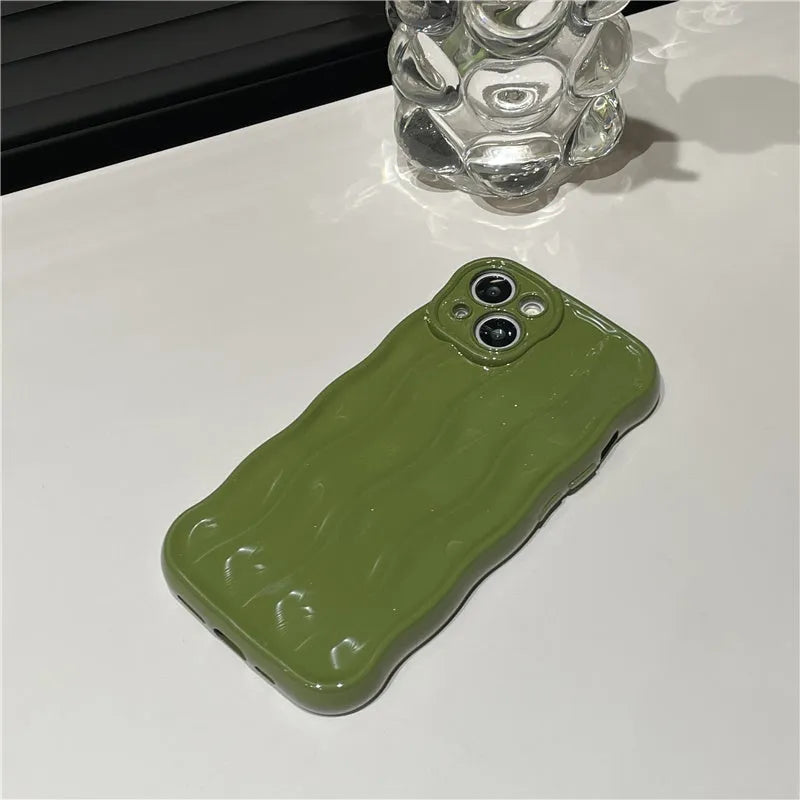 Water ripple pattern silicone iPhone 17 phone case showing textured surface in available colour options