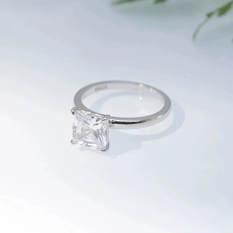 Women's 925 silver zirconium geometric ring in silver gold and rose gold colours