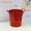 Round metal pen holder with creative iron art design in multiple colour options