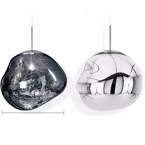 Nordic postmodern lava lamp bedside chandelier with irregular glass shade in gold silver or wine red