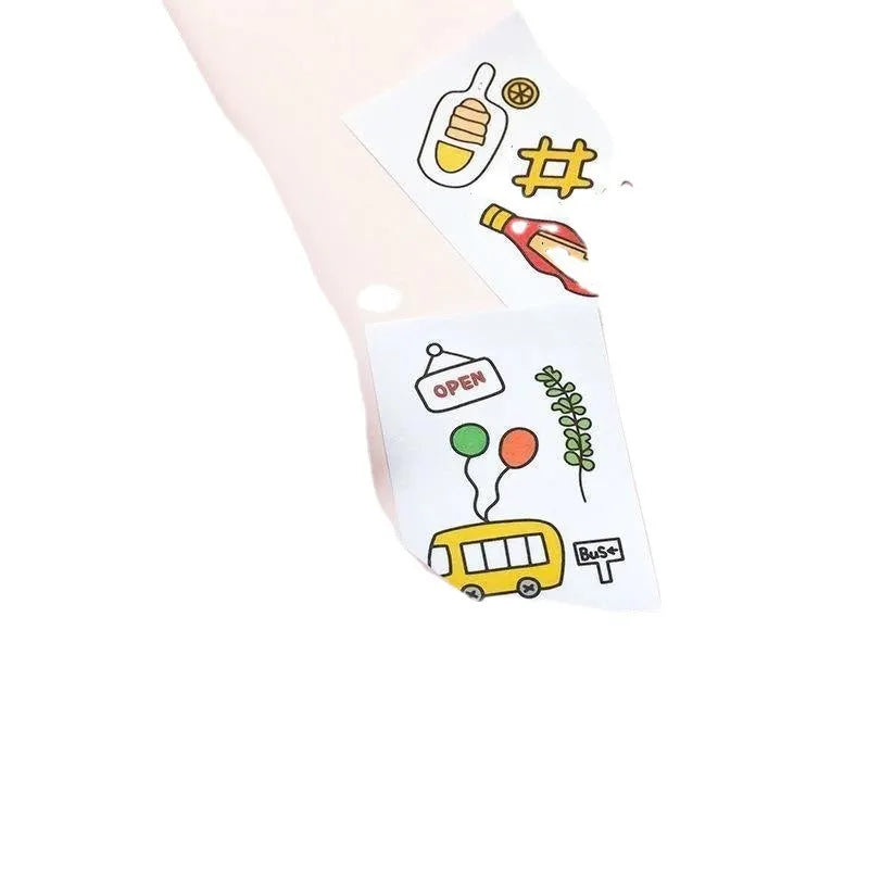 Japanese cartoon character stickers with heart and lollipop motifs measuring 40mm by 60mm
