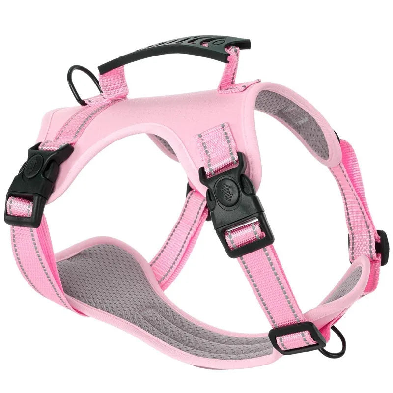 Polyester dog chest harness traction rope in multiple colours with size options