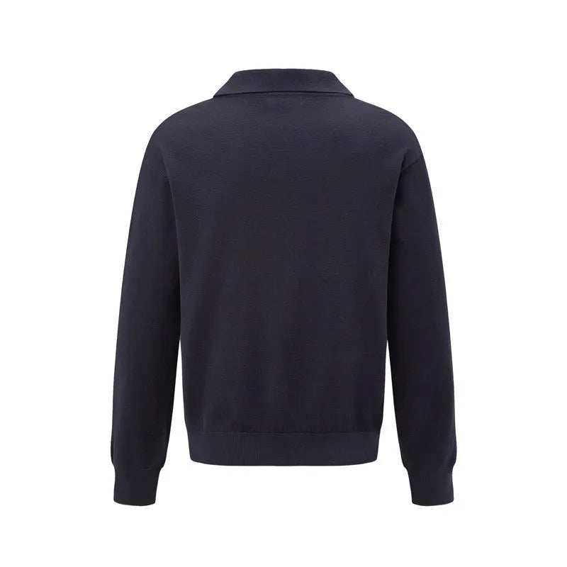 Men's loose fit acrylic pullover sweater in black, dark grey and creamy white colours