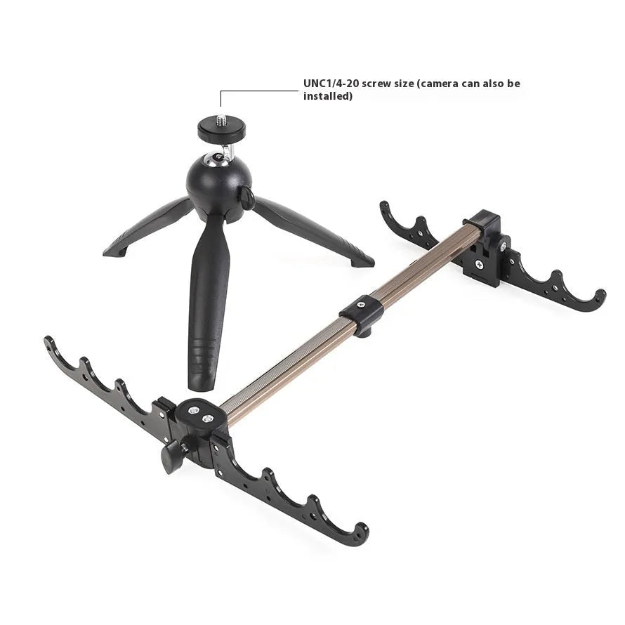 Aluminium alloy ice fishing triangle rod holder bracket or tripod on ice.