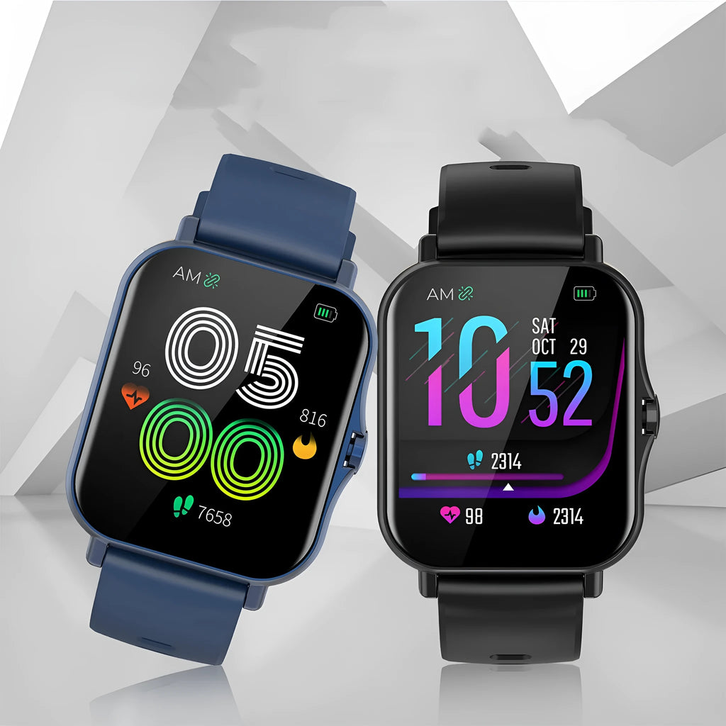 W10 Bluetooth smart watch with heart rate and blood pressure monitoring on wrist