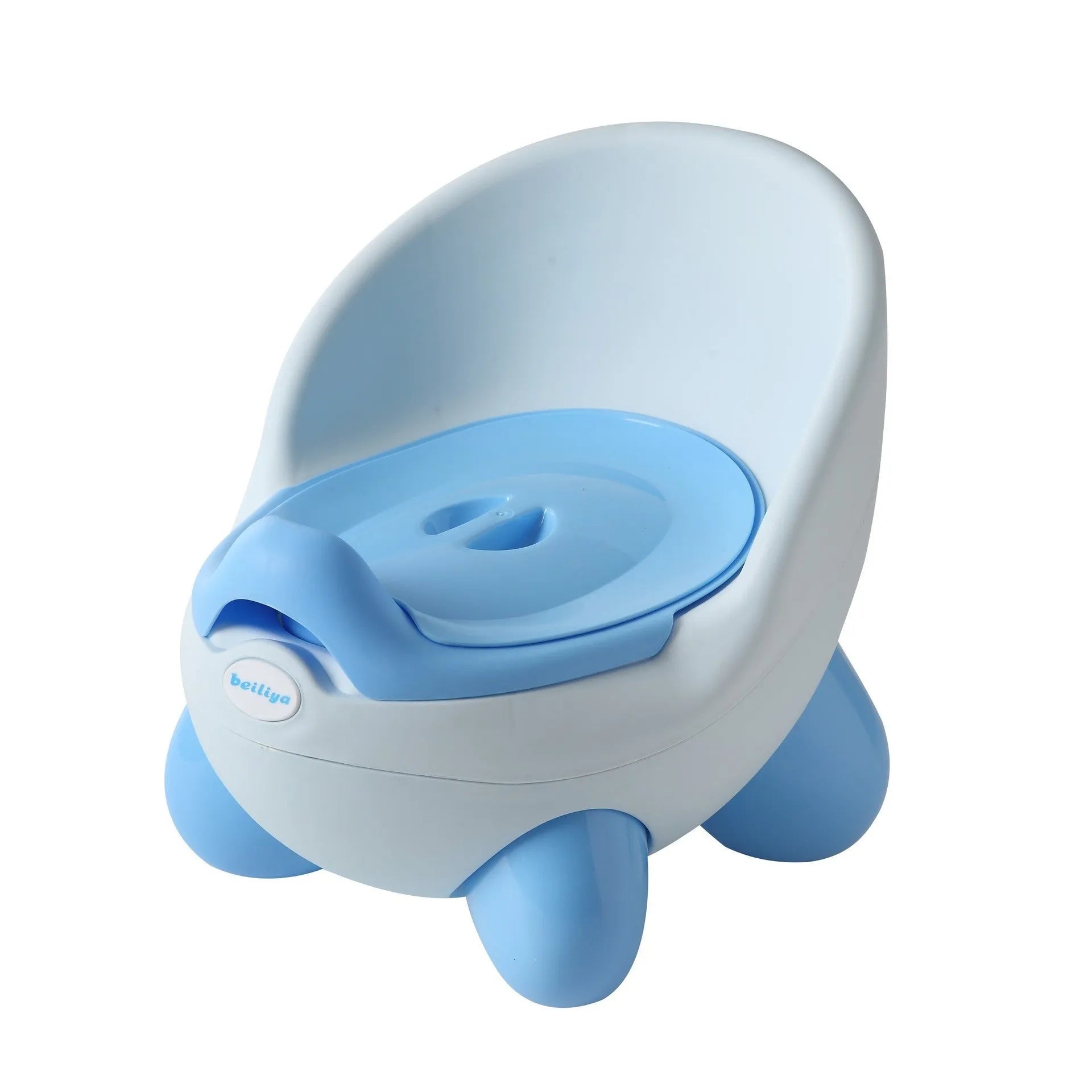 Dandan cartoon-designed baby toilet training stool in blue, made of PP plastic.