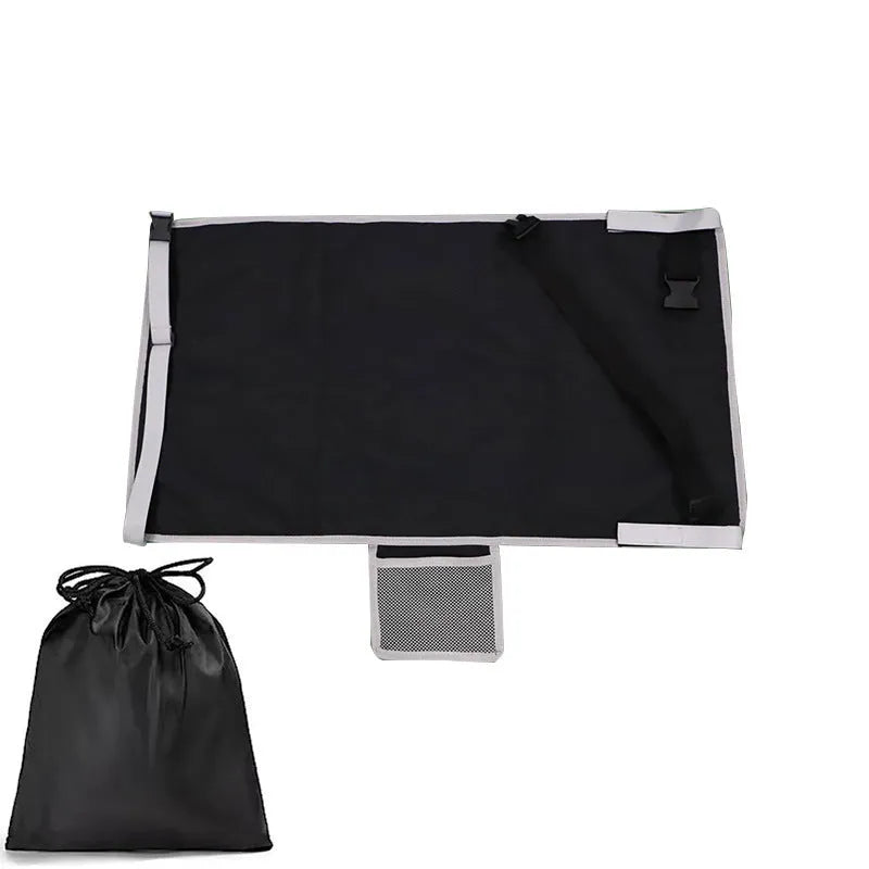 Portable children's aircraft pedal seat extender in nylon with included drawstring carry pouch