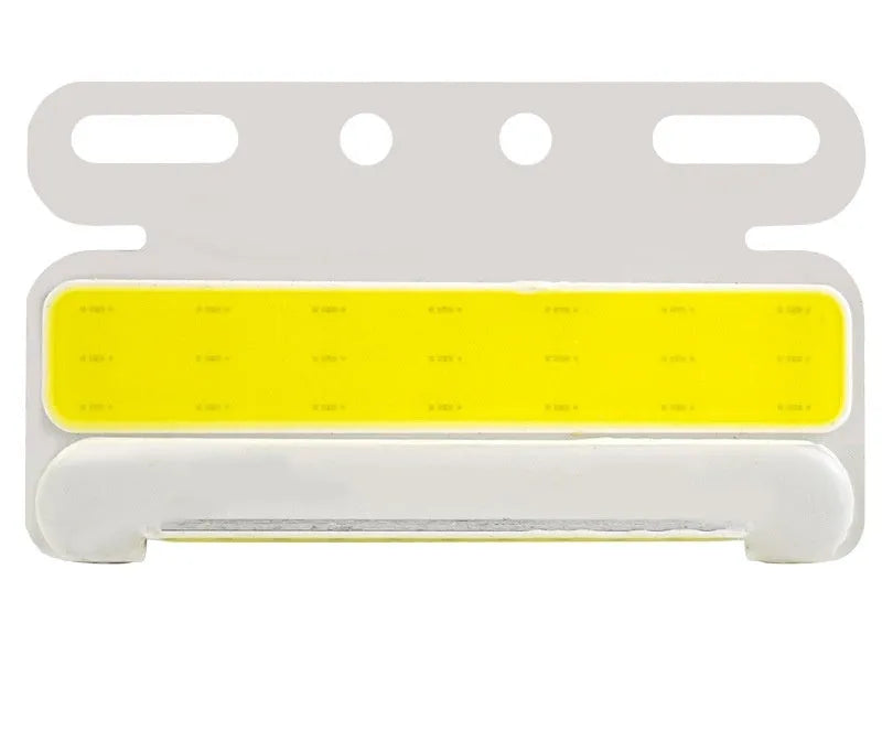 COB LED truck side light with grounded tyre light in aluminium alloy housing, shown in multiple colours.