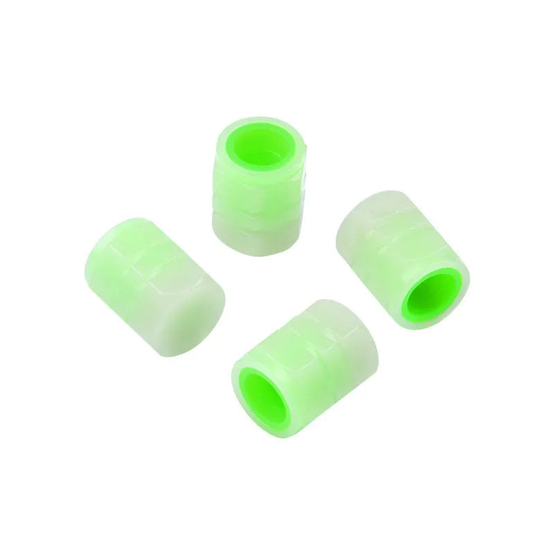 Rubber luminous valve caps for car tyres showing 16mm by 12mm dimensions