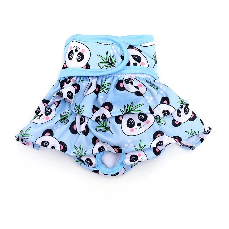 Home Washable Dog Safety Pants menstrual pet physical pant for female dogs polyester purple panda