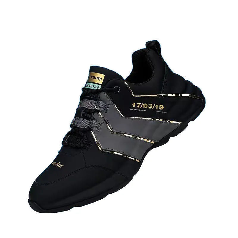 Teenagers casual low-top sneakers with mesh lining and round toe in black and grey colour