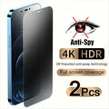 Anti-peeping tempered glass screen protector for iPhone showing full front coverage.