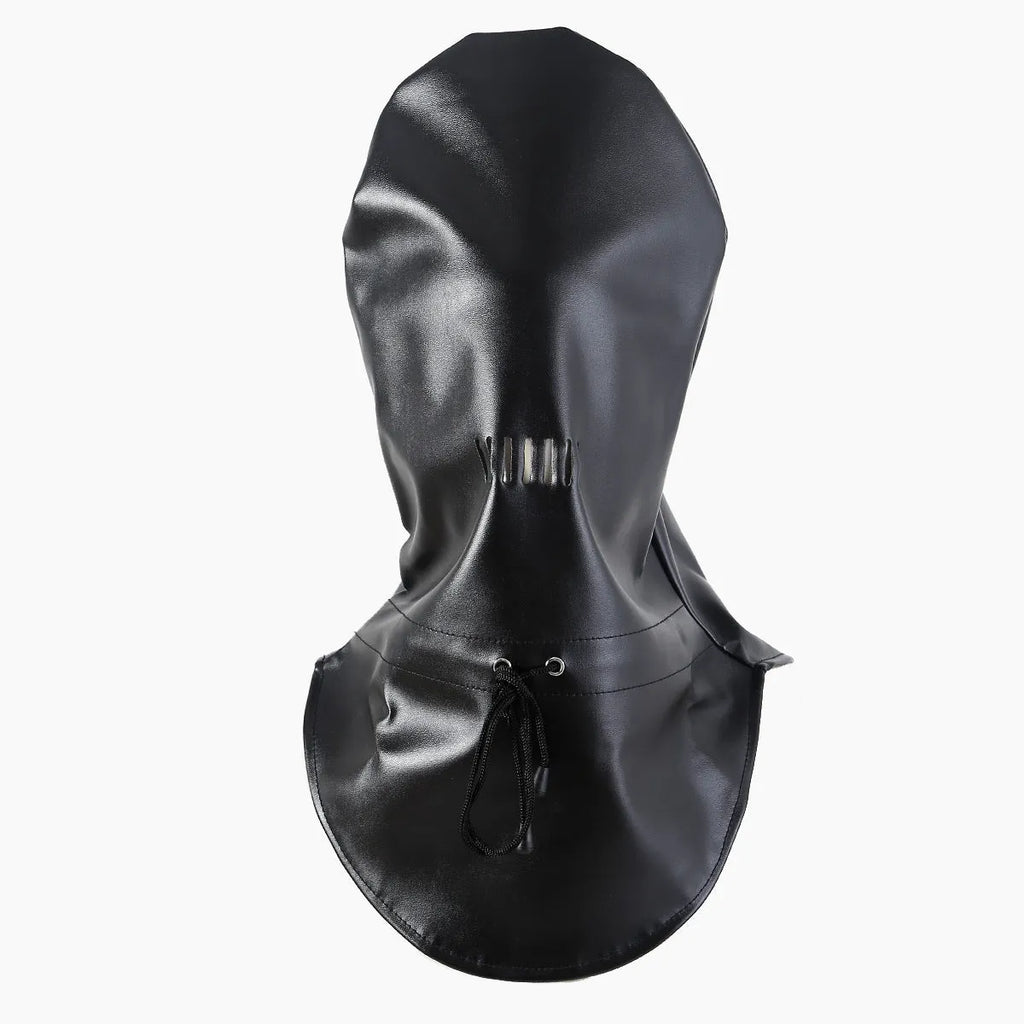 Black PU leather breathable BDSM mask fetish training prop