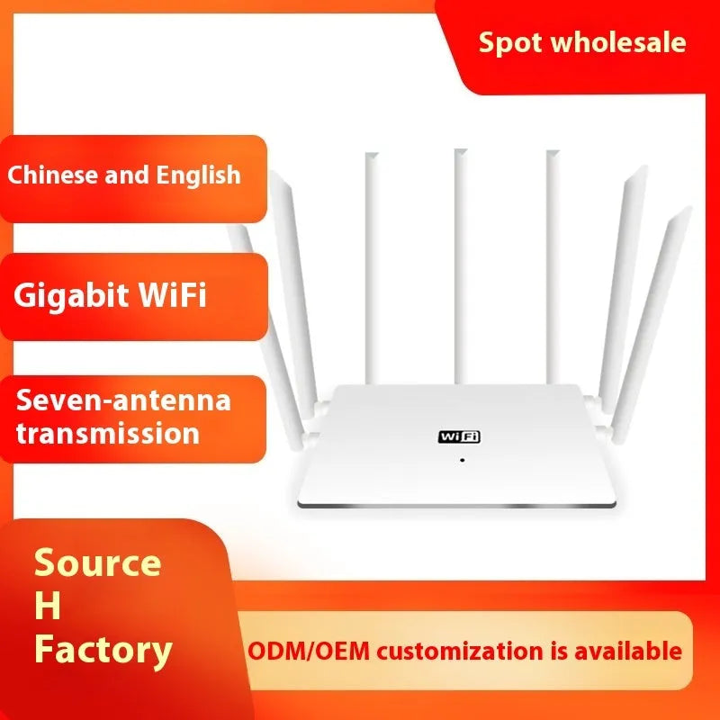 Dual-band gigabit Wi-Fi router in black or white with multiple antennas for whole home coverage