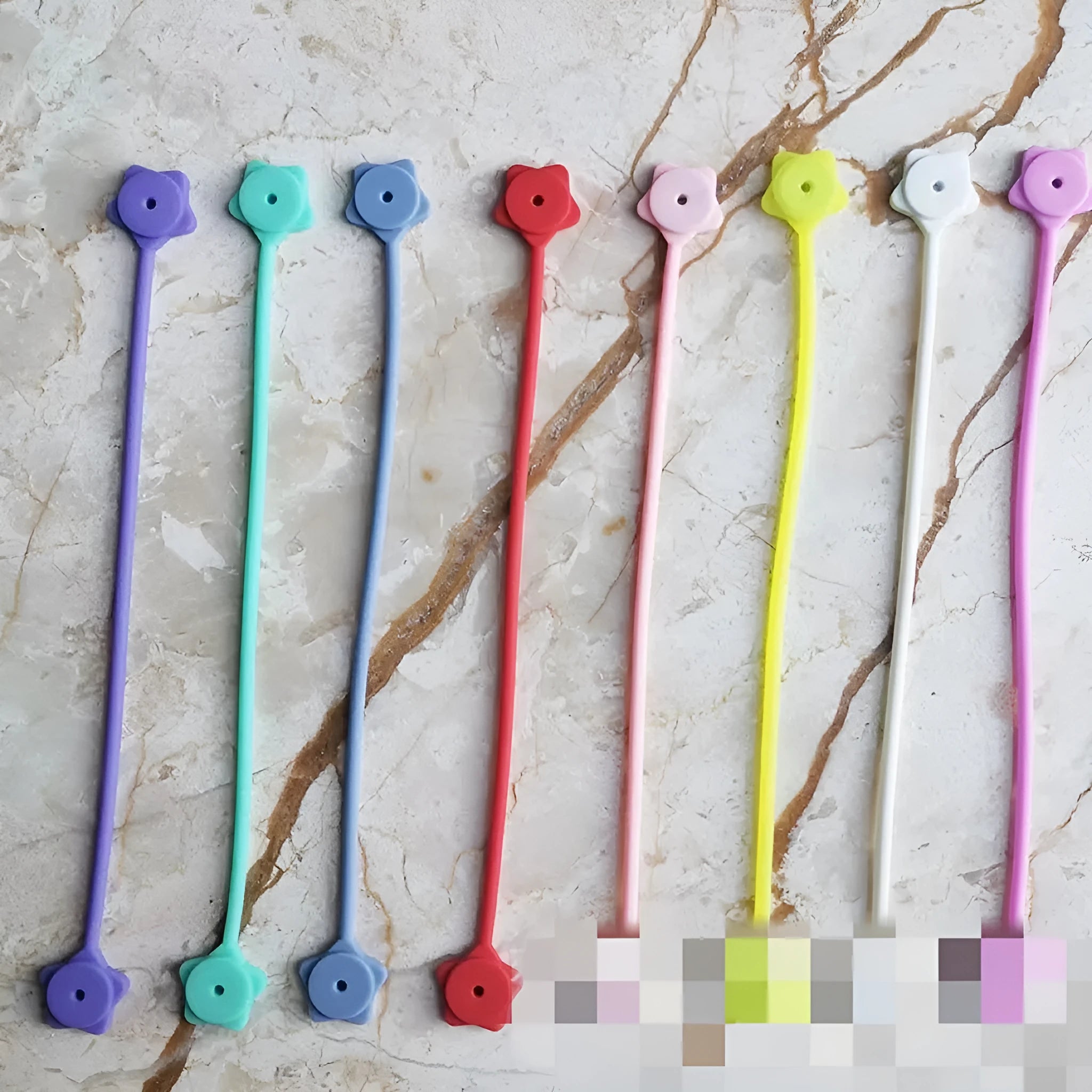 Silicone magnet wire winder organiser clip in various colours for cable management