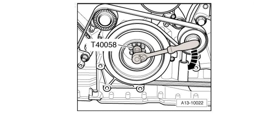 Aodi T40058 crankshaft rotating sleeve timing tool for engine service with directional rotation guidance
