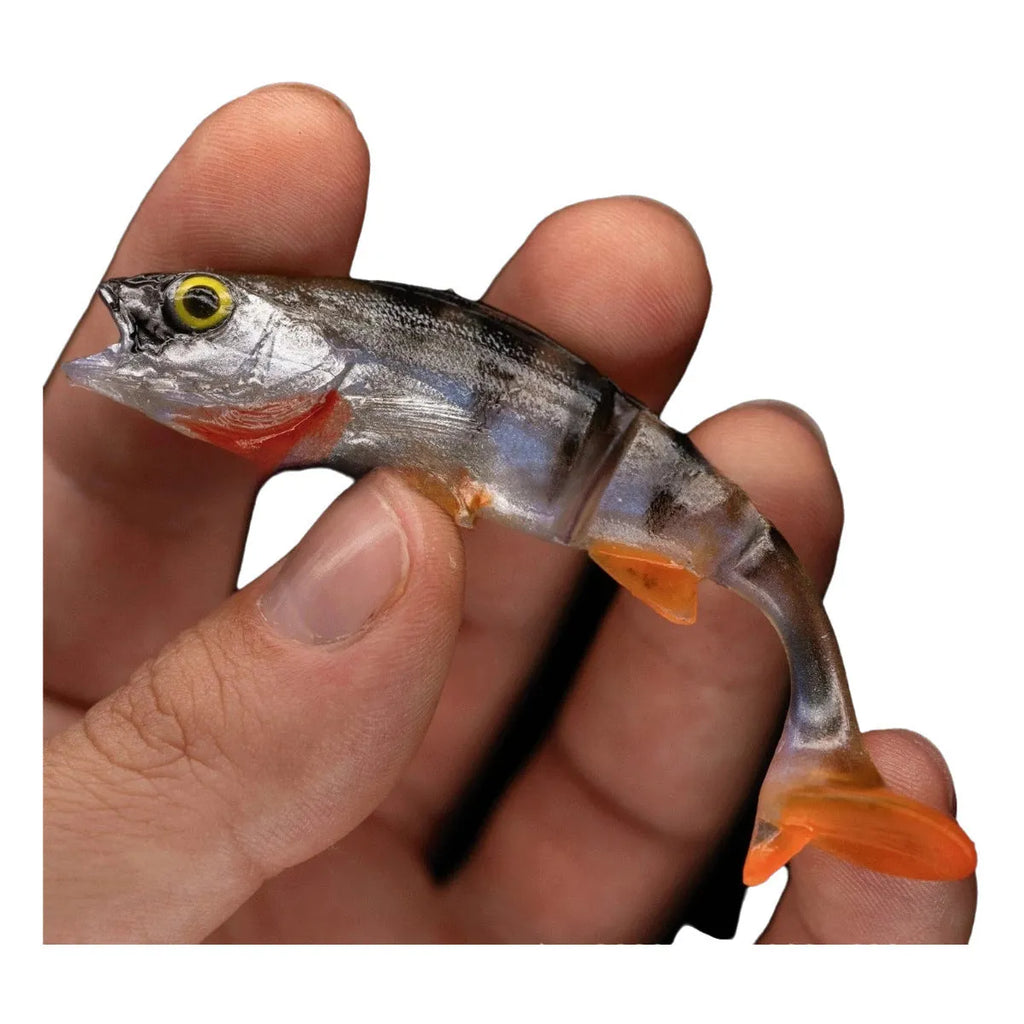 Fish T Tail Catfish Scissors soft fishing lures in natural fish colour - two-piece set