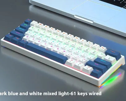 61-key compact mechanical keyboard with hot-swappable Gateron switches and wired USB connection