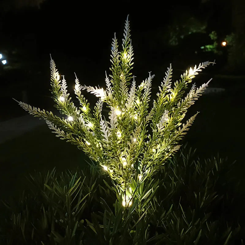 74cm tall solar-powered outdoor LED garden light with flower shape design in lavender colour options