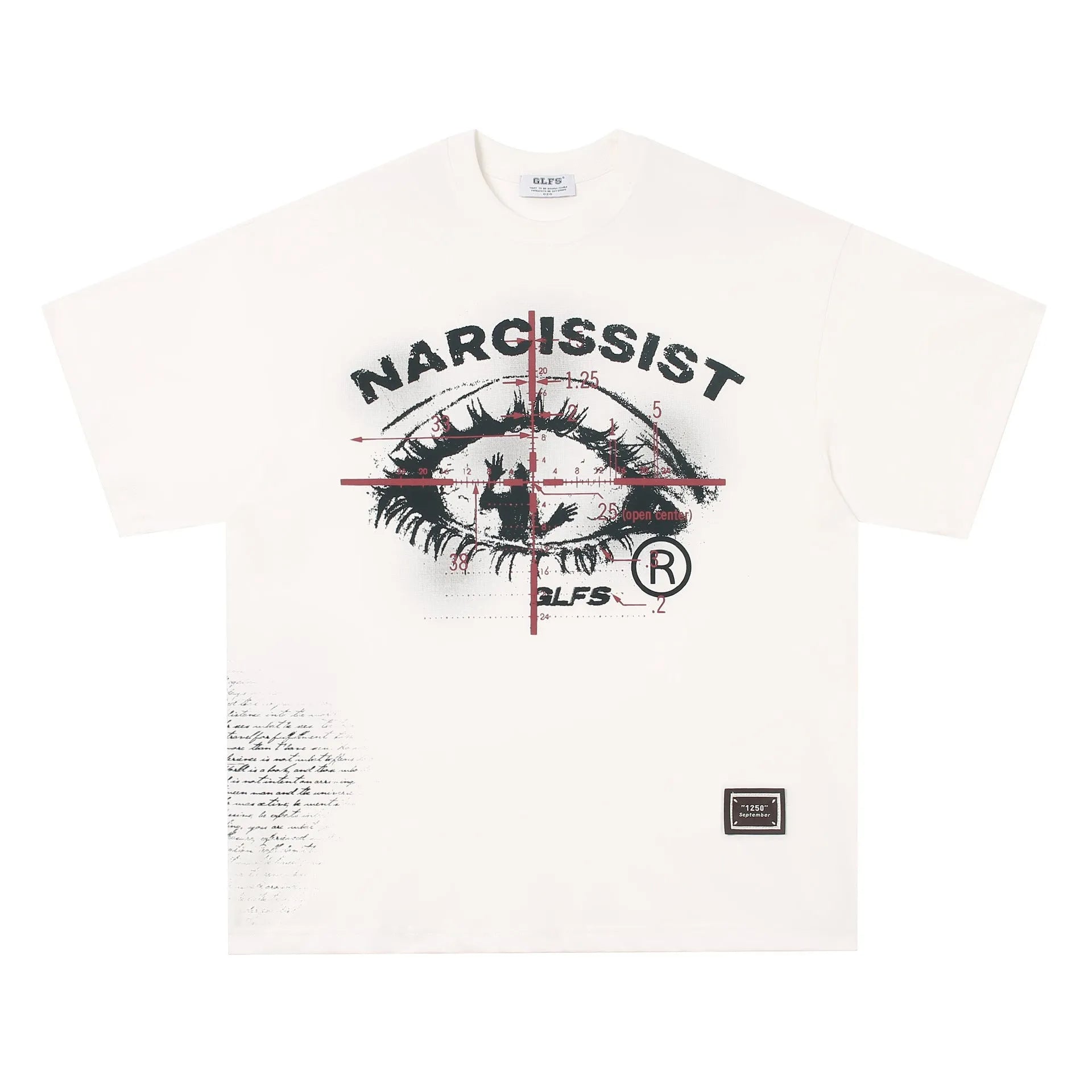American Retro Hip Hop Gothic cotton T-shirt with bold letter pattern in black or white colour options