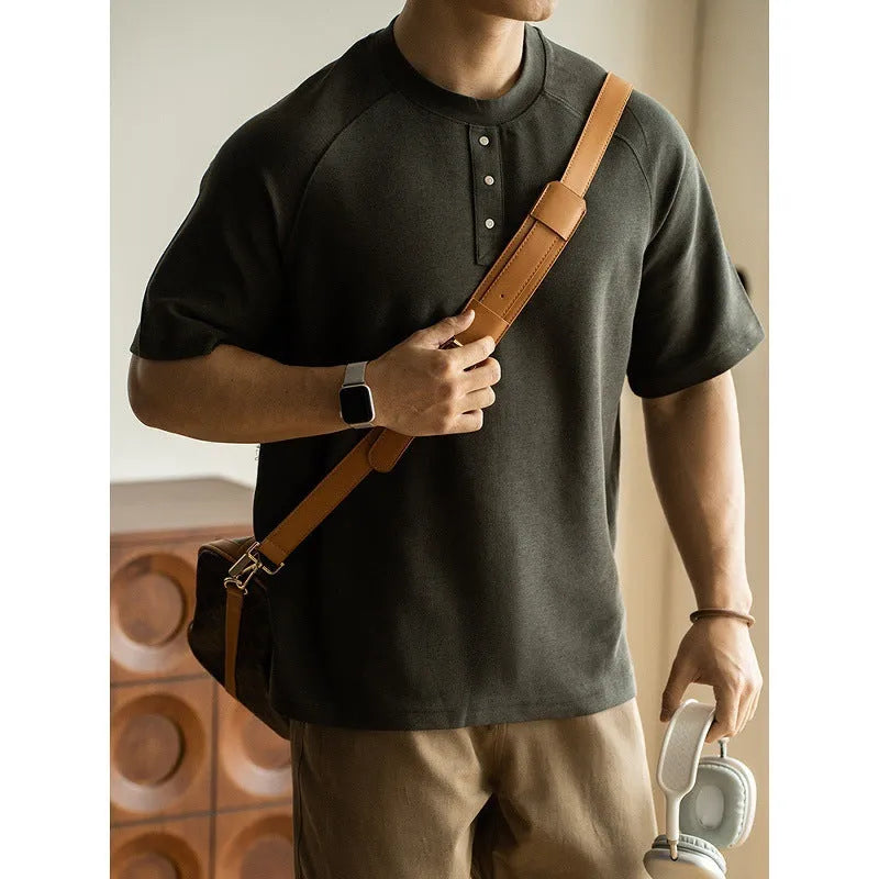 Casual loose pullover top with raglan sleeves in terry texture fabric, shown in smoky gray colour