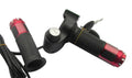 Electric vehicle handlebar section in multiple colours showing 5-core wiring and IPX4 waterproof rating