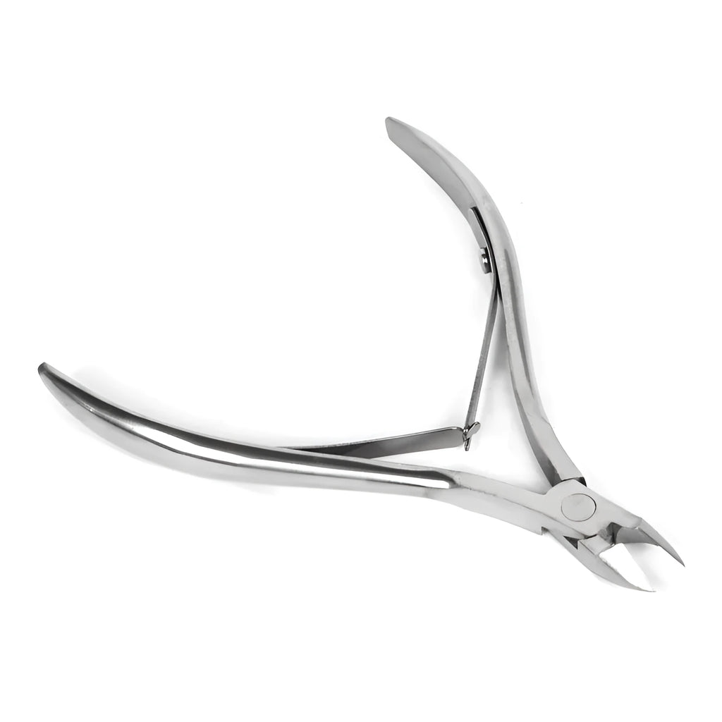 Silver stainless steel cuticle nippers for trimming nails and cuticles