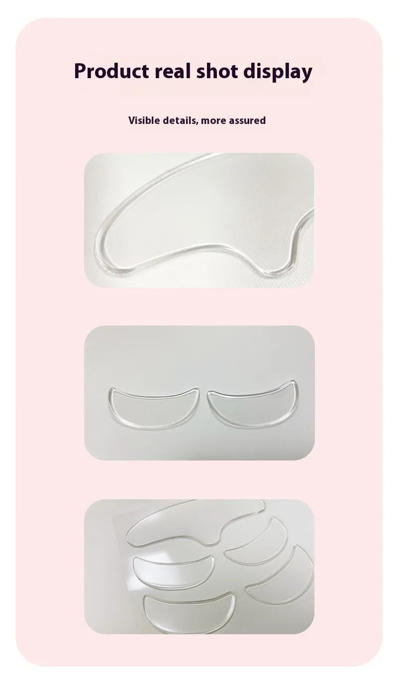 Five silicone anti-wrinkle face stickers set for reusable skincare application
