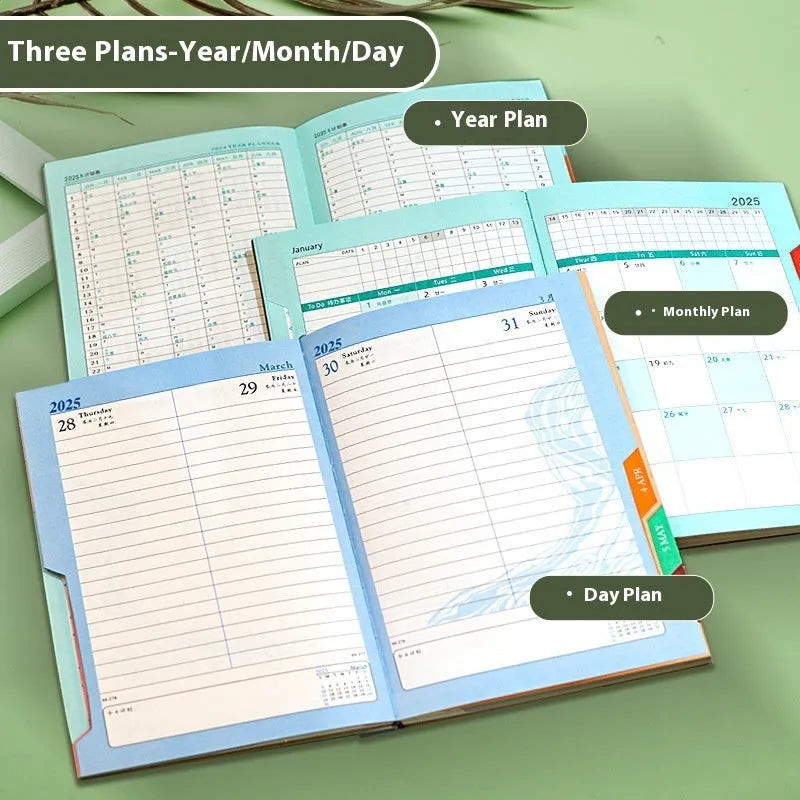 A4 thick notepad with striped PU leather cover in one of eight available colours, showing 204 sheets of paper