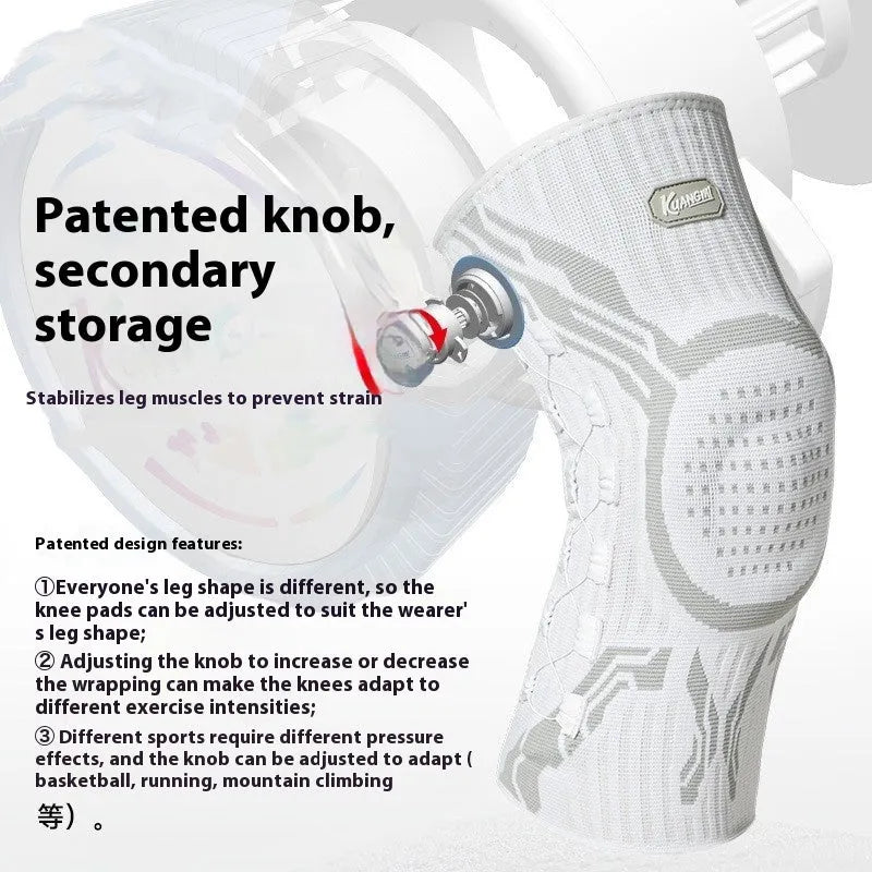 Grey and white single-foot knee pads for sports protection in M L XL sizes