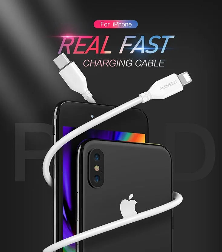 White nylon-braided USB-C to Lightning cable measuring 1 metre with aluminium connectors