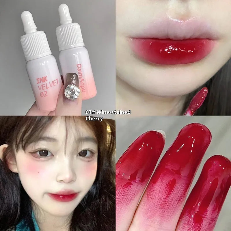 Mirror Lip Lacquer tube in 3.5g size showing four shade options from Milk Huhoo series