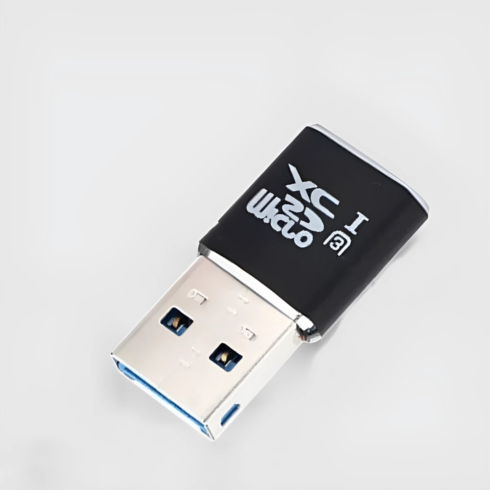 Black USB 3.0 Micro SD card reader for smartphones and computers with ABS plastic shell