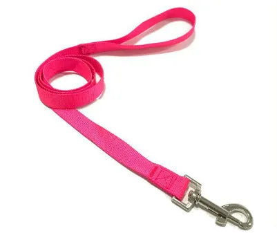 Solid colour polyester dog training rope with hand holding loop in multiple colour options