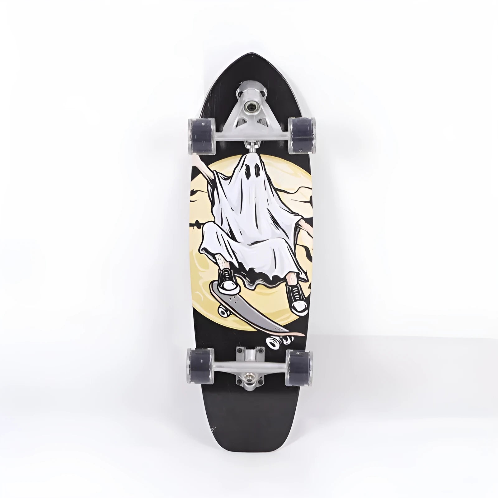 White maple wooden street scooter showing 31-inch length and natural wood deck
