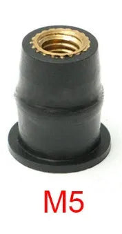 Motorcycle windshield rubber expansion nuts with brass inserts in M4 M5 M6 thread sizes