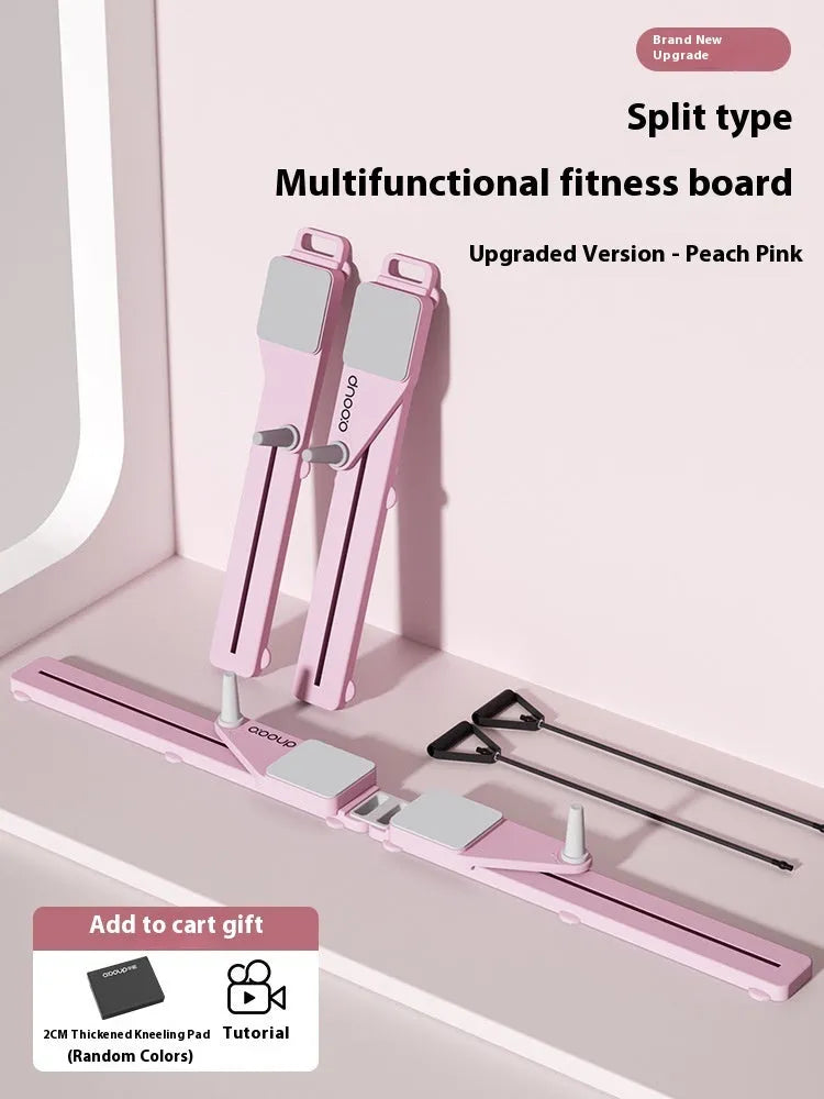 Split multifunctional skiing machine trainer in purple colour with 85cm supine board