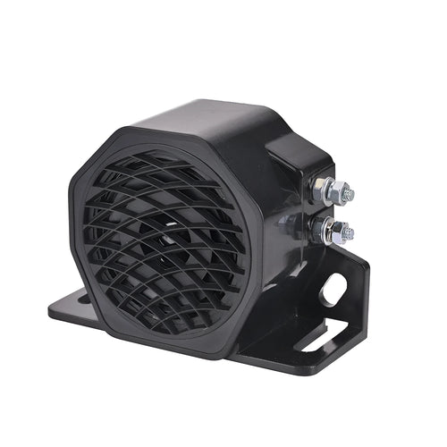 Black GQ-208A universal vehicle reversing horn buzzer unit on white background