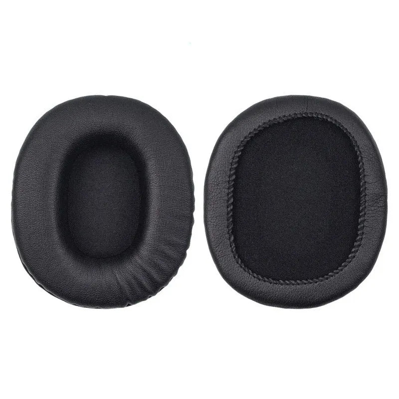 Black soft PU leather replacement earmuffs for Sony 1R headphones, shown as a two-piece set.