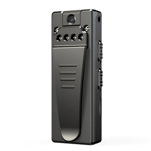 Black 1080p HD DV home camera with 90-degree rotation on a flat surface.