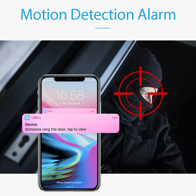 White wall-mounted 1080p network camera for mobile phone remote monitoring and video intercom