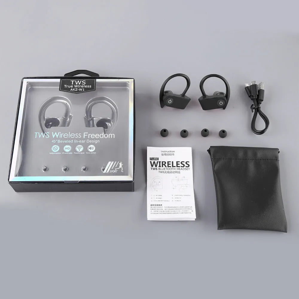 Wireless Bluetooth earphones in black, grey, or red with V5.0 technology