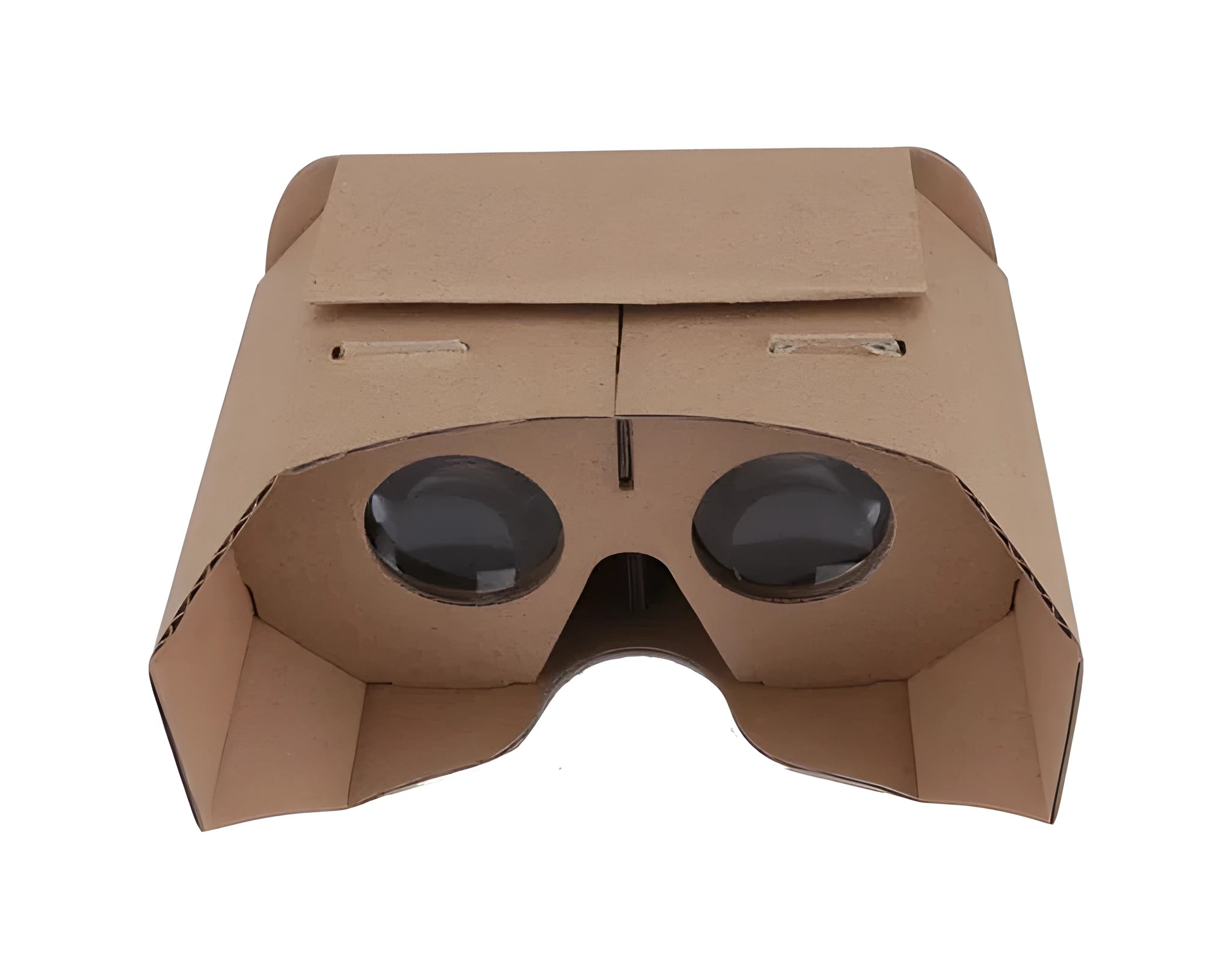 Paper virtual reality glasses for smartphones showing 3D movie and game compatibility